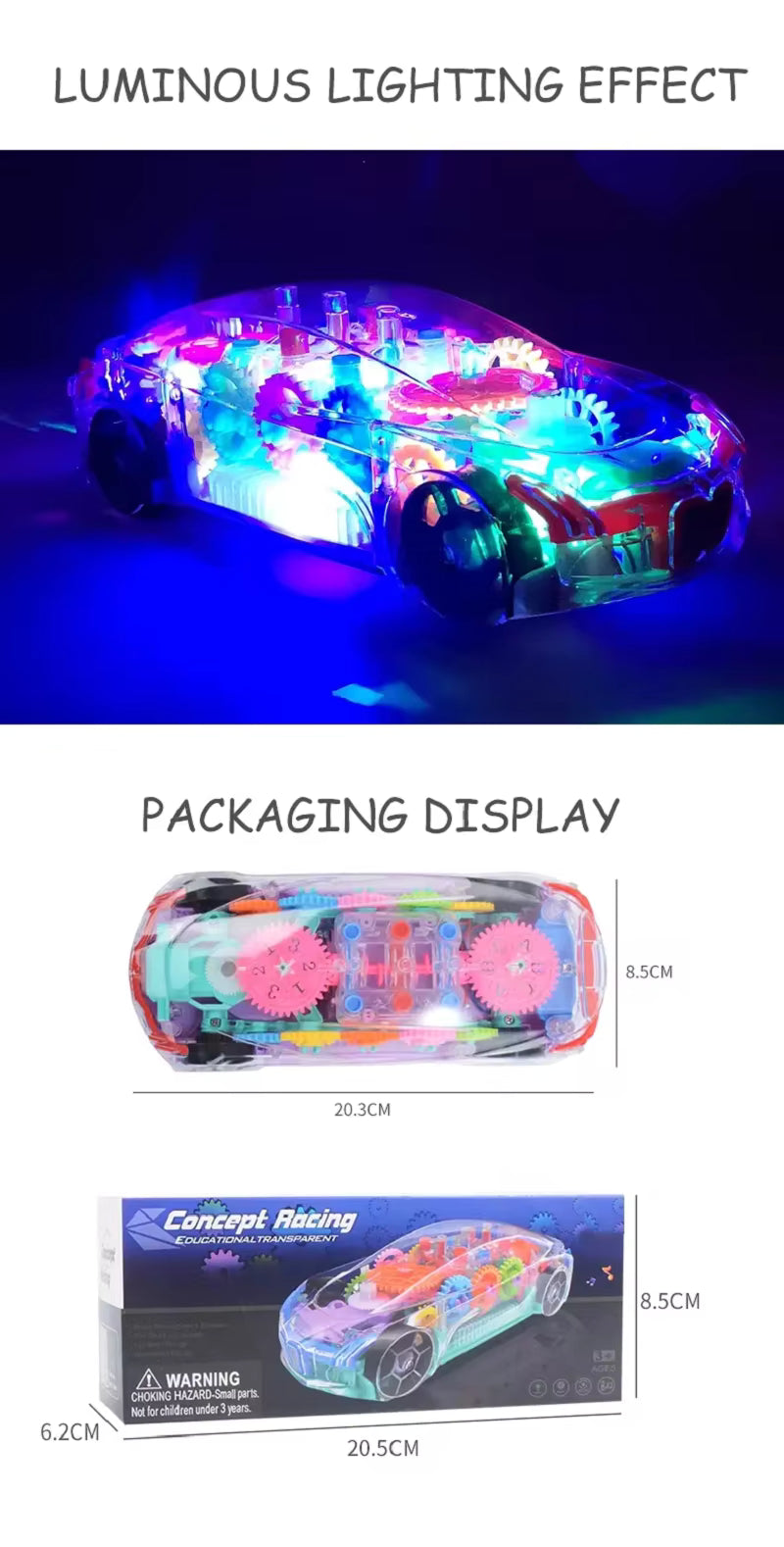 Concept Racing Car with Music and Light Gaari Car