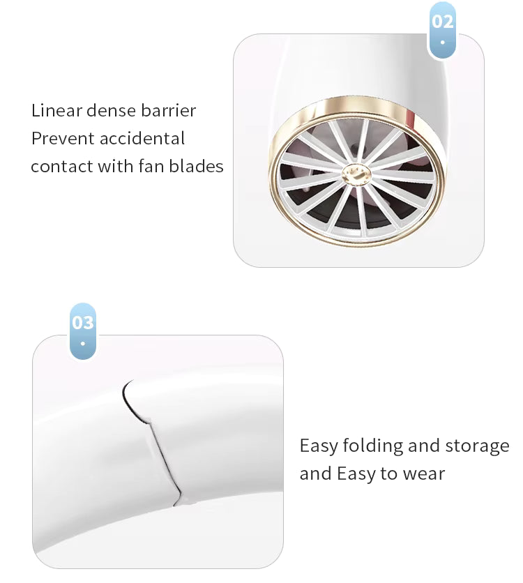 Rechargeable Hands-Free Neck Fan – Portable Wearable Cooling for Summer