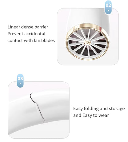 Rechargeable Hands-Free Neck Fan – Portable Wearable Cooling for Summer