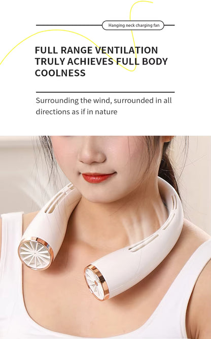 Rechargeable Hands-Free Neck Fan – Portable Wearable Cooling for Summer