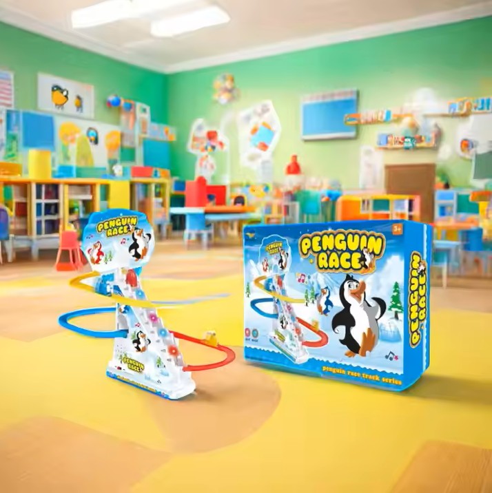 Penguin Electric Ladder Toy with Music and Lights – Climbing Track Fun for Kids