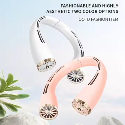 Rechargeable Hands-Free Neck Fan – Portable Wearable Cooling for Summer