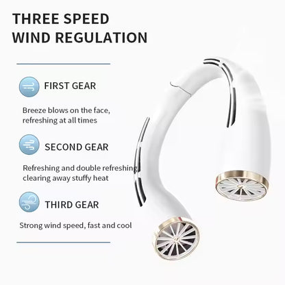 Rechargeable Hands-Free Neck Fan – Portable Wearable Cooling for Summer