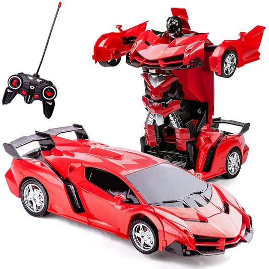Rechargeable Remote Control Transforming Robot Car Toy for Kids