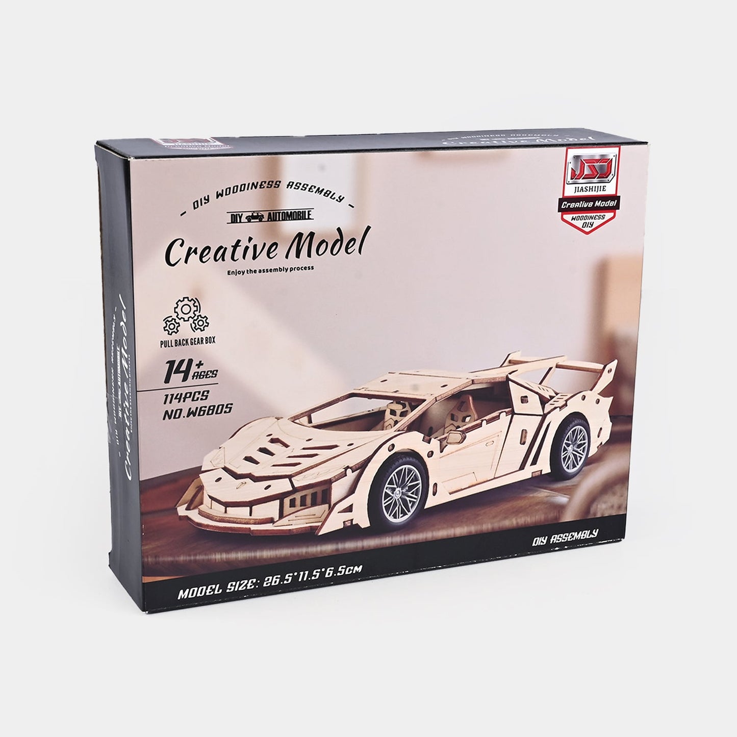 3D Wooden Pull-Back Race Car Kit For Kids
