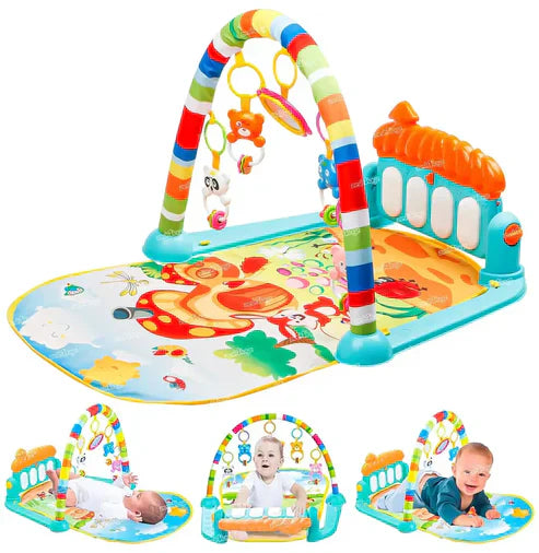 Baby Piano Play Gym Mat – Musical Activity Gym with Lights & Hanging Toys for Newborns & Toddlers