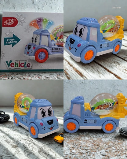 Engineering Vehicle Toy with Stage Lighting & Music – Interactive Construction Fun for Kids