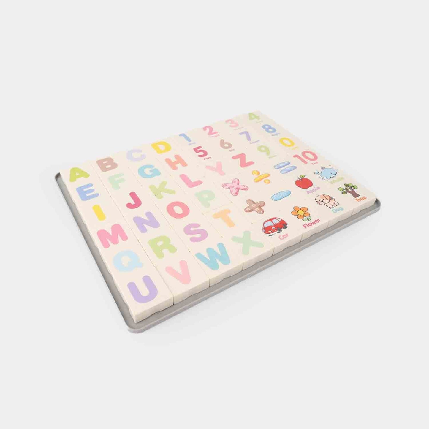 Alphabet & Number Puzzle Board With Drawing Surface