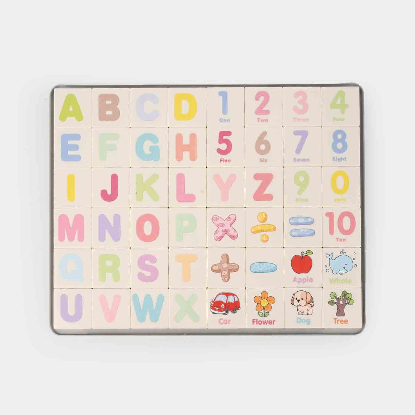 Alphabet & Number Puzzle Board With Drawing Surface