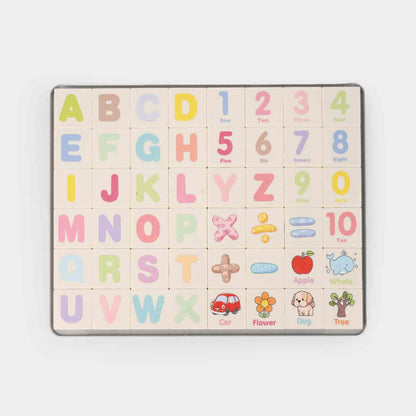 Alphabet & Number Puzzle Board With Drawing Surface