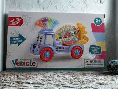 Engineering Vehicle Toy with Stage Lighting & Music – Interactive Construction Fun for Kids