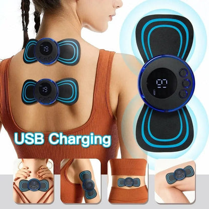 EMS Butterfly Massage Pad – Portable Electric Muscle Stimulator for Pain Relief & Toning