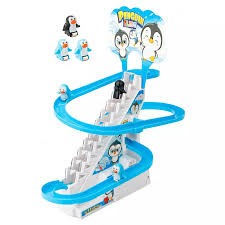 Exciting Penguin Race Track Set with Flashing Lights and Music – Fun Climbing Toy for Kids