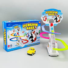 Exciting Penguin Race Track Set with Flashing Lights and Music – Fun Climbing Toy for Kids
