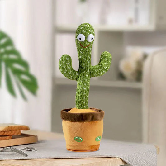 Rechargeable Dancing Cactus Toy – Sing, Dance, and Talk Back with Lights & Music