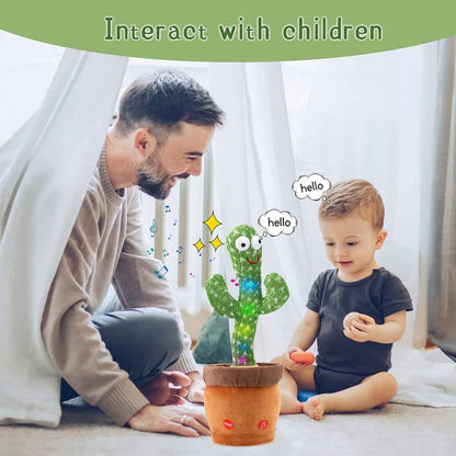 Rechargeable Dancing Cactus Toy – Sing, Dance, and Talk Back with Lights & Music