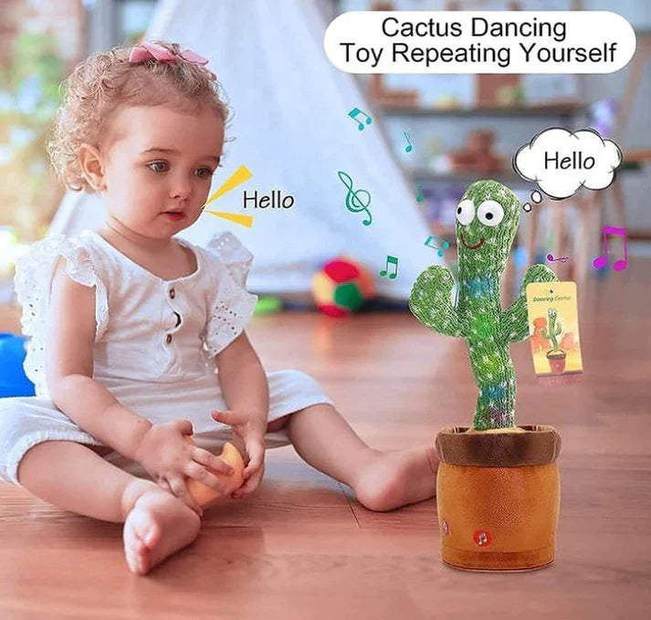 Rechargeable Dancing Cactus Toy – Sing, Dance, and Talk Back with Lights & Music